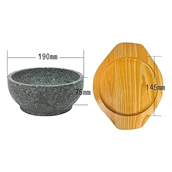 Amazon｜【韓国厨房】石焼きビビンバ鍋各サイズ＆木台付セット